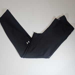 Under Armour Compression Leggings Womens Medium‎ Black White Logo Athletic Pants